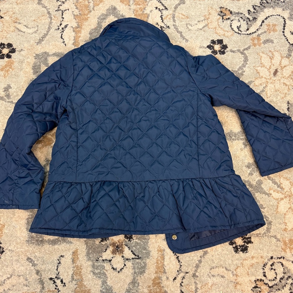 J.Crew Factory Girls Peplum Barn Jacket, Navy Size 6-7 - Picture 3 of 4
